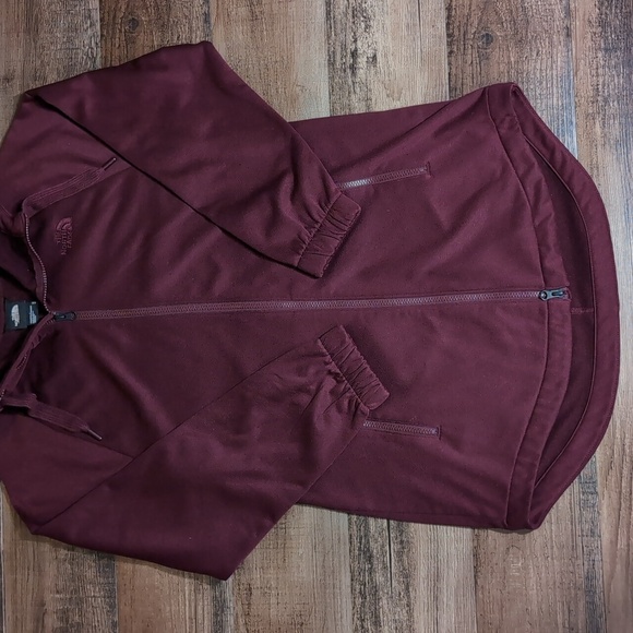 The North Face Jazzer Full Zip Extra Long Hoodie Size Medium in Oxblood Crimson - Picture 2 of 11